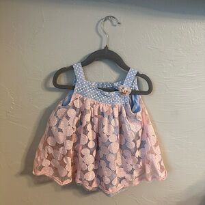 Pippa & Julie Pink Baby Girl floral dress 18m